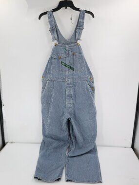 VTG KEY IMPERIAL Bib Overalls Mens 42 L28 Carpenter Hickory Striped Straight Leg